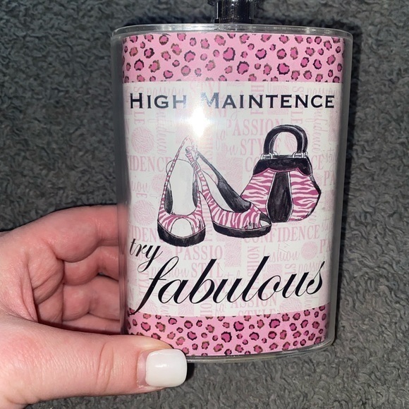 New & never‎ used “ High Maintenance” acrylic flask, 5 oz - Picture 1 of 4